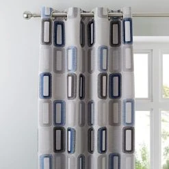 Elements Dahl Blue Eyelet Curtains