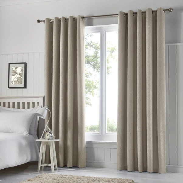 Dunelm Tyla Natural Blackout Eyelet Curtains 4 Dunelm Tyla Natural Blackout Eyelet Curtains - Image 2