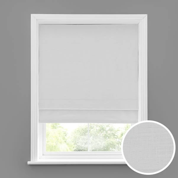 Dunelm Linen Mix White Blackout Roman Blind 3 Dunelm Linen Mix White Blackout Roman Blind