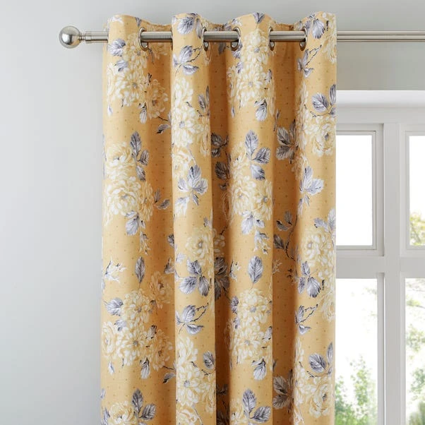 Dunelm Ashbourne Ochre Blackout Eyelet Curtains 3 Dunelm Ashbourne Ochre Blackout Eyelet Curtains