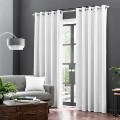 Dunelm Luna Brushed White Blackout Eyelet Curtains -Dunelm Shop 30616417 alt01