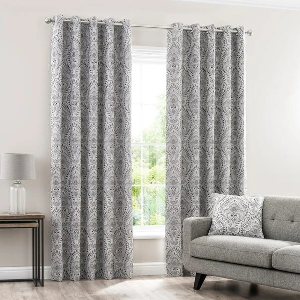 Dunelm Leonardo Dove Grey Eyelet Curtains 4 Dunelm Leonardo Dove Grey Eyelet Curtains - Image 2