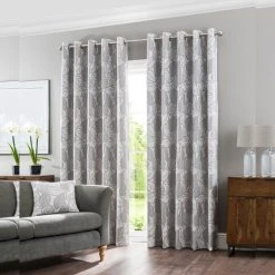 Dunelm Sherwood Silver Eyelet Curtains -Dunelm Shop 30622465 alt01
