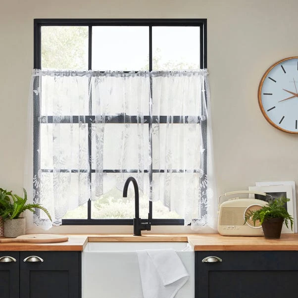 Dunelm Secret Garden Slot Top Jardiniere Net Curtain 4 Dunelm Secret Garden Slot Top Jardiniere Net Curtain - Image 2