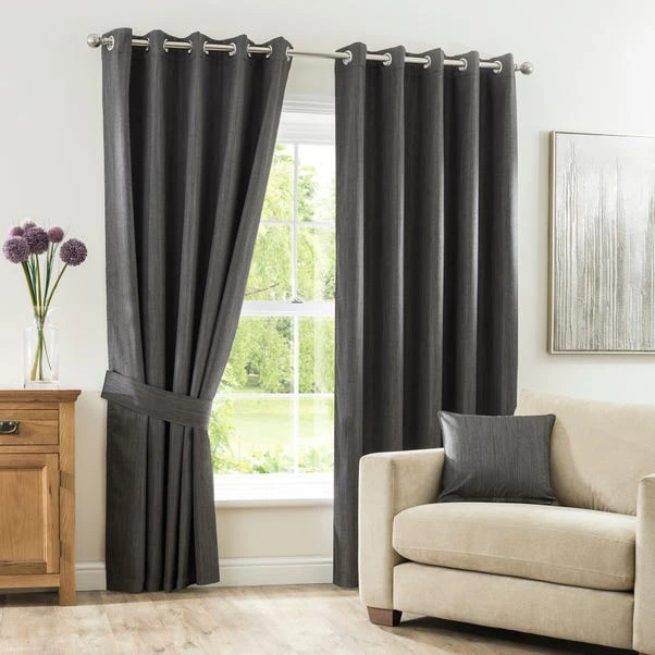 Dunelm Solar Slate Blackout Eyelet Curtains 4 Dunelm Solar Slate Blackout Eyelet Curtains - Image 2