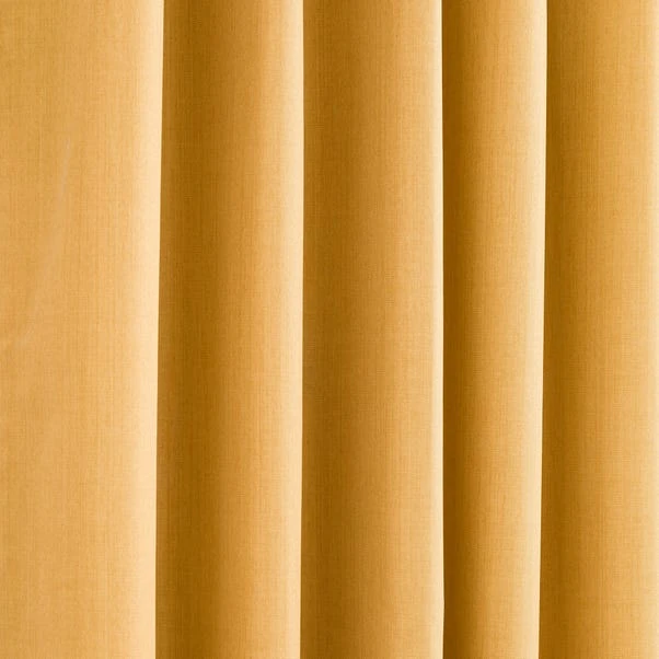 Dunelm Solar Mustard Blackout Pencil Pleat Curtains 5 Dunelm Solar Mustard Blackout Pencil Pleat Curtains - Image 3