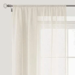 Dunelm Boucle Cream Slot Top Voile Panel