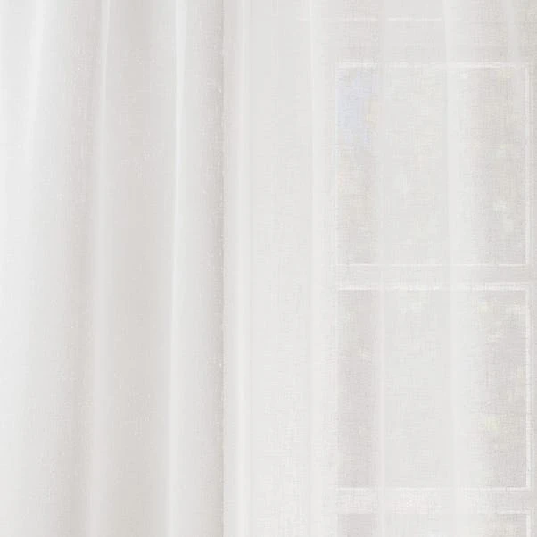 Dunelm Boucle White Tape Top Single Voile Panel 5 Dunelm Boucle White Tape Top Single Voile Panel - Image 3