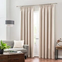 Dunelm Luna Brushed Natural Blackout Pencil Pleat Curtains 8 Dunelm Luna Brushed Natural Blackout Pencil Pleat Curtains -Dunelm Shop 30631894 alt01
