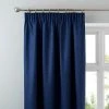 Dunelm Luna Brushed Navy Blackout Pencil Pleat Curtains 2 Dunelm Luna Brushed Navy Blackout Pencil Pleat Curtains -Dunelm Shop 30631933