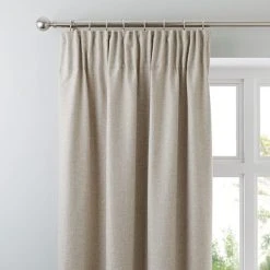 Dunelm Jennings Natural Thermal Pencil Pleat Curtains