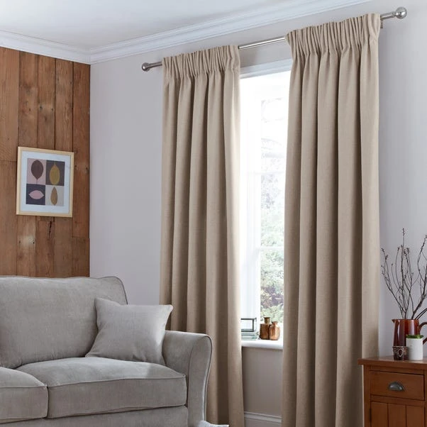 Dunelm Jennings Natural Thermal Pencil Pleat Curtains 4 Dunelm Jennings Natural Thermal Pencil Pleat Curtains - Image 2