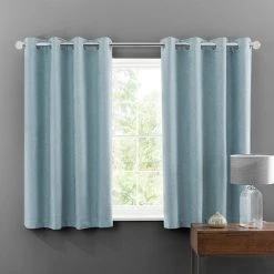 Dunelm Luna Brushed Soft Blue Blackout Eyelet Curtains 11 Dunelm Luna Brushed Soft Blue Blackout Eyelet Curtains -Dunelm Shop 30633192 alt05