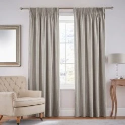 Dunelm Dorma Lymington Cream Pencil Pleat Curtains