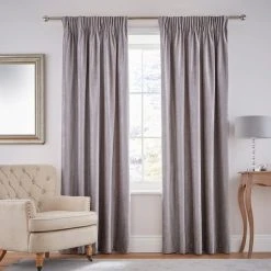 Dunelm Dorma Lymington Grey Pencil Pleat Curtains