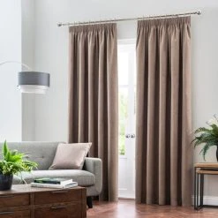 Dunelm Luna Brushed Mocha Blackout Coated Pencil Pleat Curtains 8 Dunelm Luna Brushed Mocha Blackout Coated Pencil Pleat Curtains -Dunelm Shop 30633501 alt01