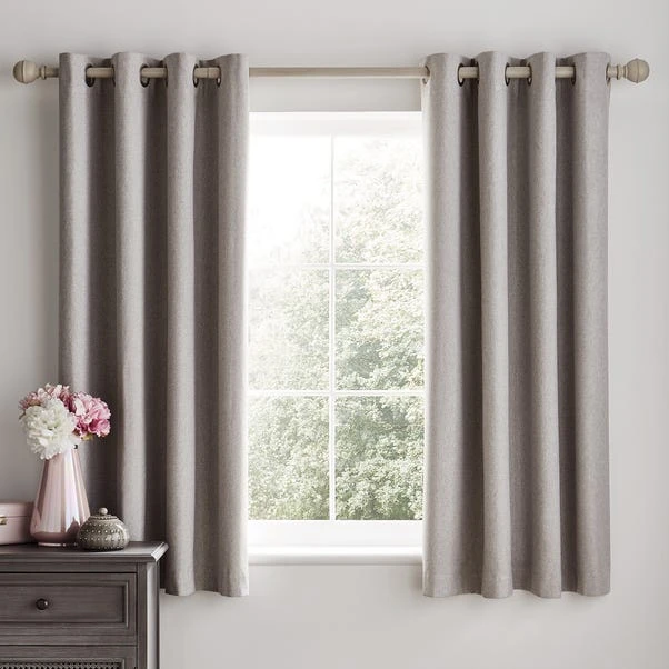 Dunelm Luna Brushed Dove Grey Blackout Eyelet Curtains 7 Dunelm Luna Brushed Dove Grey Blackout Eyelet Curtains - Image 5