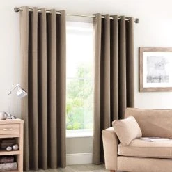 Dunelm Luna Brushed Mocha Blackout Eyelet Curtains 11 Dunelm Luna Brushed Mocha Blackout Eyelet Curtains -Dunelm Shop 30634854 alt03