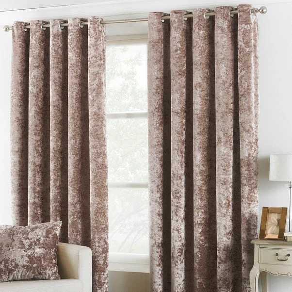 Verona Oyster Velvet Eyelet Curtain 3 Verona Oyster Velvet Eyelet Curtain