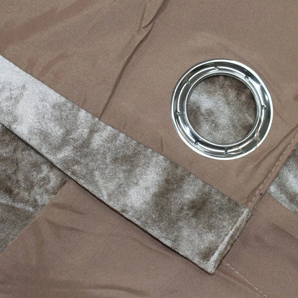 Verona Oyster Velvet Eyelet Curtain 5 Verona Oyster Velvet Eyelet Curtain - Image 3