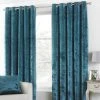 Verona Teal Velvet Eyelet Curtains 1 Verona Teal Velvet Eyelet Curtains -Dunelm Shop 30638925