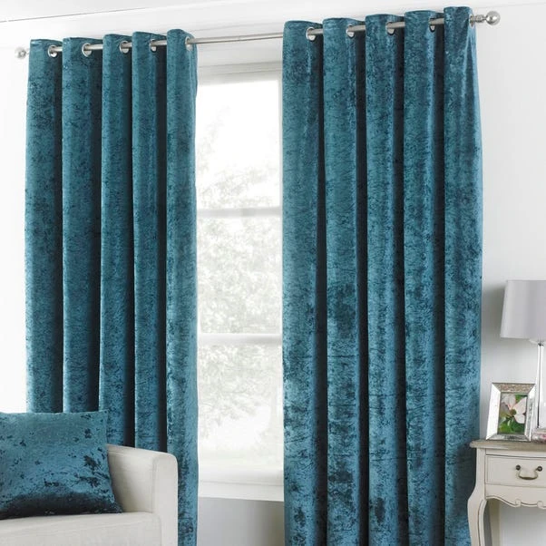 Verona Teal Velvet Eyelet Curtains 3 Verona Teal Velvet Eyelet Curtains