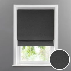 Dunelm Linen Mix Charcoal Blackout Roman Blind