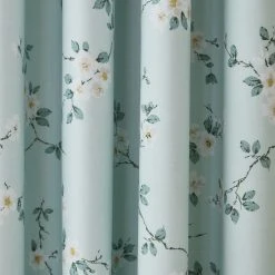 Dunelm Edith Duck Egg Floral Blackout Eyelet Curtains 10 Dunelm Edith Duck Egg Floral Blackout Eyelet Curtains -Dunelm Shop 30646313 alt02