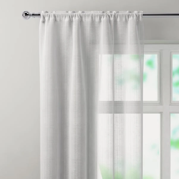 Dunelm Camden White Slot Top Single Voile Panel 3 Dunelm Camden White Slot Top Single Voile Panel