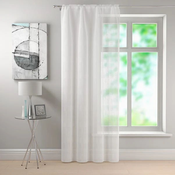 Dunelm Camden White Slot Top Single Voile Panel 4 Dunelm Camden White Slot Top Single Voile Panel - Image 2