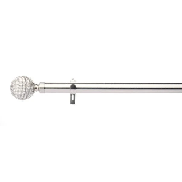 Dunelm Studded Ball Satin Steel Eyelet Curtain Pole Dia. 28mm 4 Dunelm Studded Ball Satin Steel Eyelet Curtain Pole Dia. 28mm - Image 2