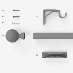 Dunelm Studded Ball Satin Steel Eyelet Curtain Pole Dia. 28mm 9 Dunelm Studded Ball Satin Steel Eyelet Curtain Pole Dia. 28mm -Dunelm Shop 30649272 alt03