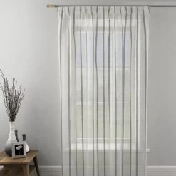 Dunelm Boucle Stripe Charcoal Tape Top Single Voile Panel 8 Dunelm Boucle Stripe Charcoal Tape Top Single Voile Panel -Dunelm Shop 30649966 alt04