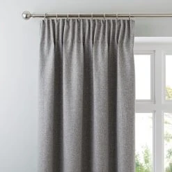 Dunelm Jennings Grey Thermal Pencil Pleat Curtains