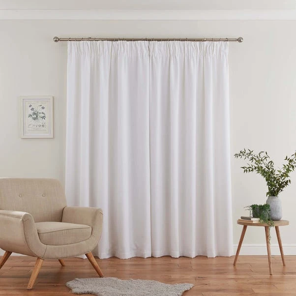 Dunelm Vermont White Pencil Pleat Curtains 6 Dunelm Vermont White Pencil Pleat Curtains - Image 4