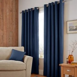 Dunelm Jennings Navy Thermal Eyelet Curtains -Dunelm Shop 30650719 alt01
