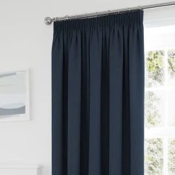 Dunelm Tyla Navy Blackout Pencil Pleat Curtains
