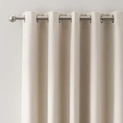 Dunelm Luna Brushed Natural Blackout Eyelet Door Curtain