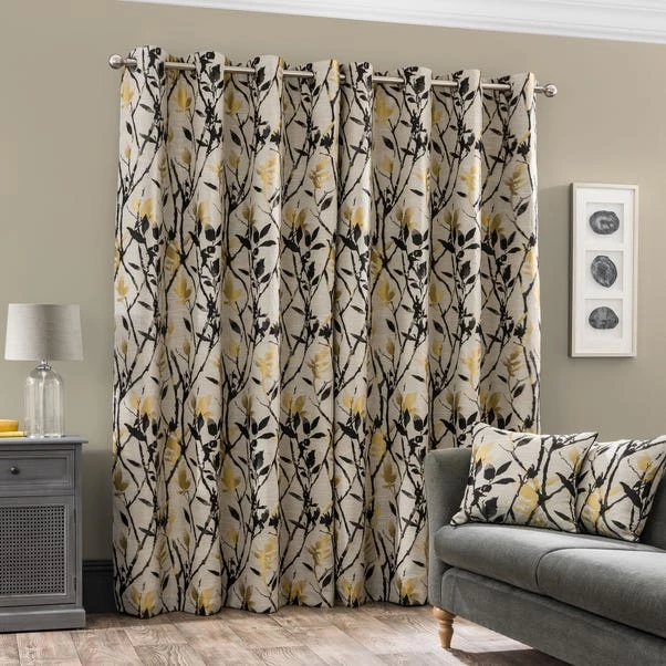 Dunelm Zen Gold Jacquard Eyelet Curtains 6 Dunelm Zen Gold Jacquard Eyelet Curtains - Image 4