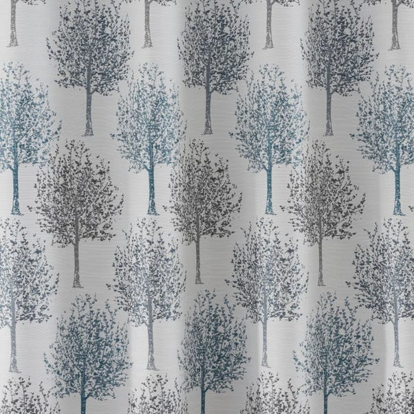 Luxury Collection Jacquard Trees Teal Eyelet Curtains 5 Luxury Collection Jacquard Trees Teal Eyelet Curtains - Image 3
