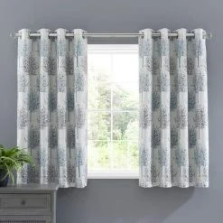 Luxury Collection Jacquard Trees Teal Eyelet Curtains 12 Luxury Collection Jacquard Trees Teal Eyelet Curtains -Dunelm Shop 30655690 alt05