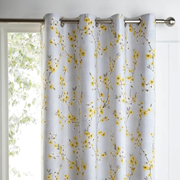 Dunelm Alisha Yellow Blackout Eyelet Curtains 3 Dunelm Alisha Yellow Blackout Eyelet Curtains