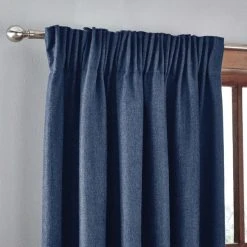 Dunelm Jennings Navy Thermal Pencil Pleat Curtains