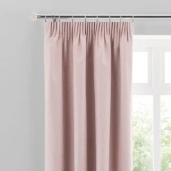 Dunelm Luna Brushed Blush Blackout Pencil Pleat Curtains