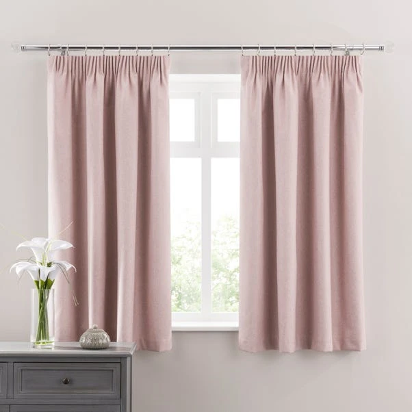 Dunelm Luna Brushed Blush Blackout Pencil Pleat Curtains 7 Dunelm Luna Brushed Blush Blackout Pencil Pleat Curtains - Image 5