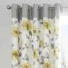 Fusion Adriana Ochre Floral Eyelet Curtains -Dunelm Shop 30661230