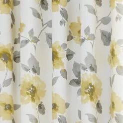 Fusion Adriana Ochre Floral Eyelet Curtains -Dunelm Shop 30661230 alt02