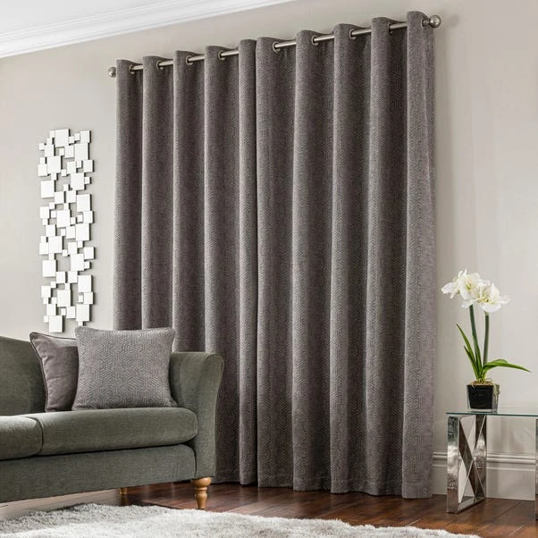 Luxury Collection Abstract Chenille Dove Grey Eyelet Curtains 6 Luxury Collection Abstract Chenille Dove Grey Eyelet Curtains - Image 4