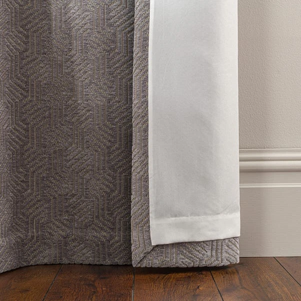 Luxury Collection Abstract Chenille Dove Grey Eyelet Curtains 8 Luxury Collection Abstract Chenille Dove Grey Eyelet Curtains - Image 6
