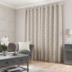 Luxury Collection Fleur Floral Jacquard Ochre Eyelet Curtains 11 Luxury Collection Fleur Floral Jacquard Ochre Eyelet Curtains -Dunelm Shop 30668158 alt04